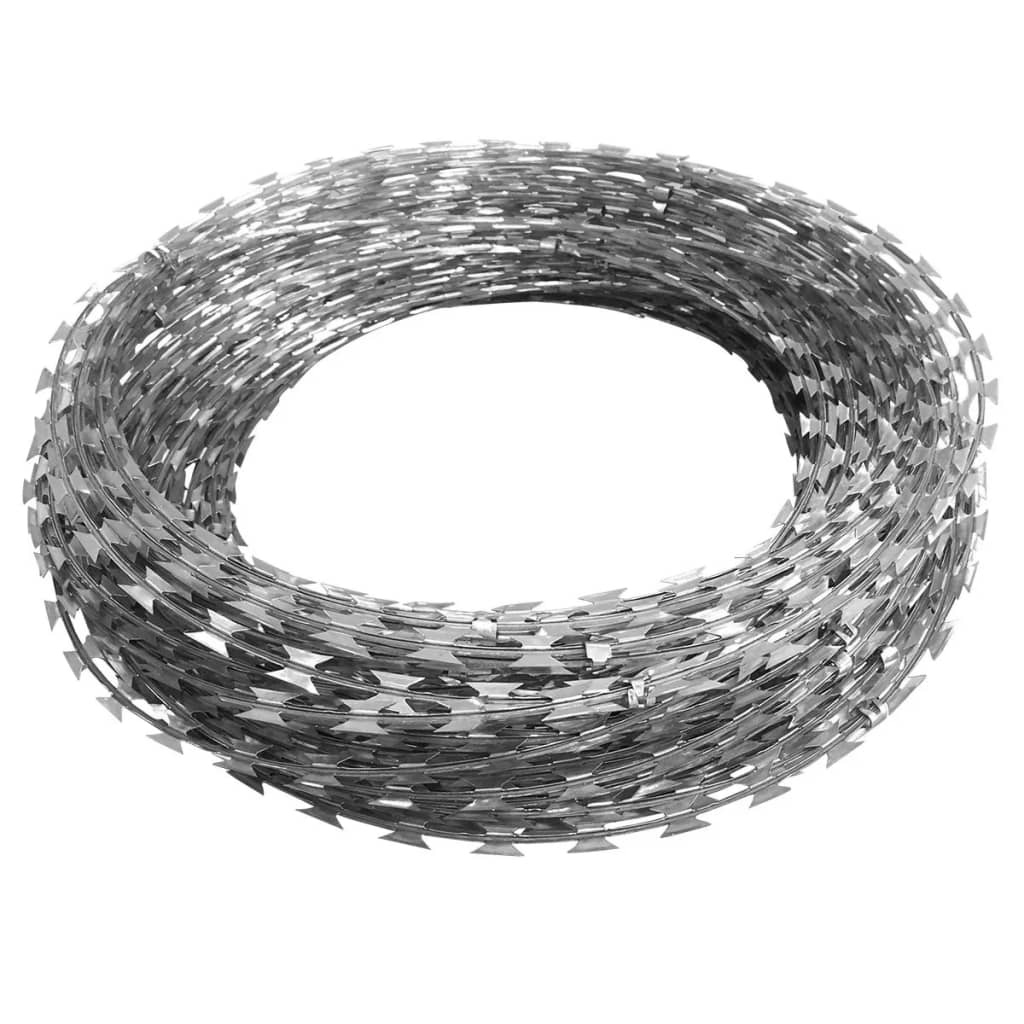 vidaXL BTO-22 Clipped Concertina Razor Wire Galvanized Steel 328.1'