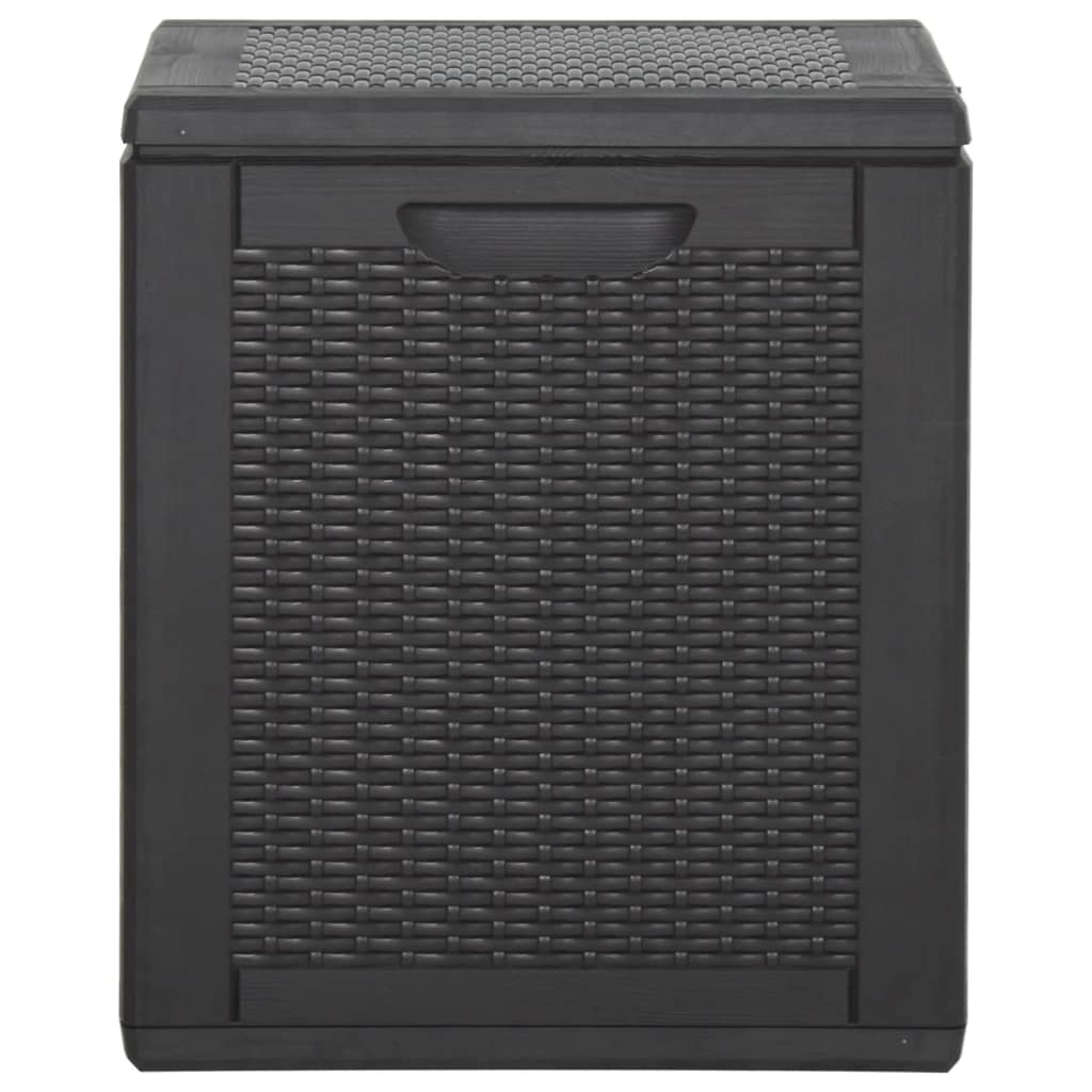 vidaXL Patio Storage Box 23.8 gal Black PP Rattan