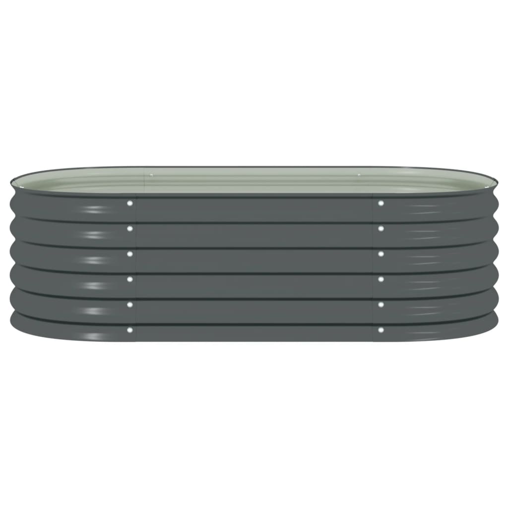 vidaXL Garden Raised Bed 63"x31.5"x17.3" Galvanized Steel Gray