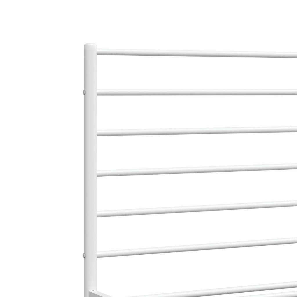 vidaXL Metal Bed Frame without Mattress with Footboard White 59.1"x78.7"