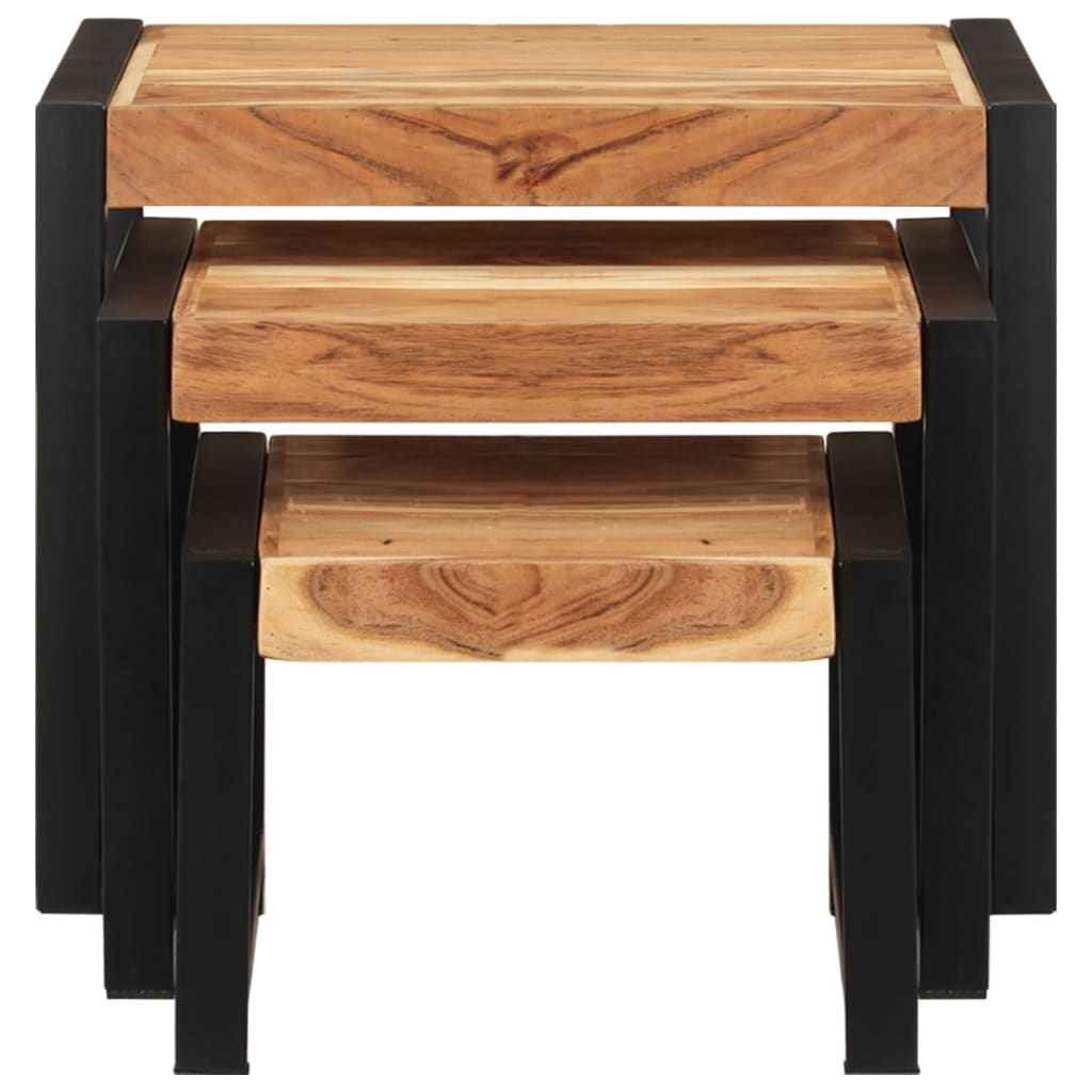 vidaXL Nesting Tables 3 pcs Solid Wood