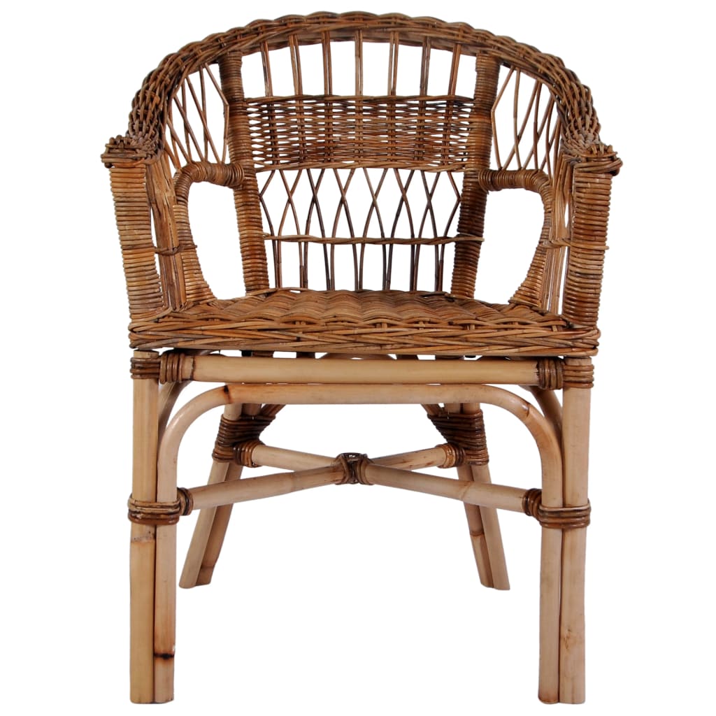 vidaXL Patio Chair Natural Rattan Brown