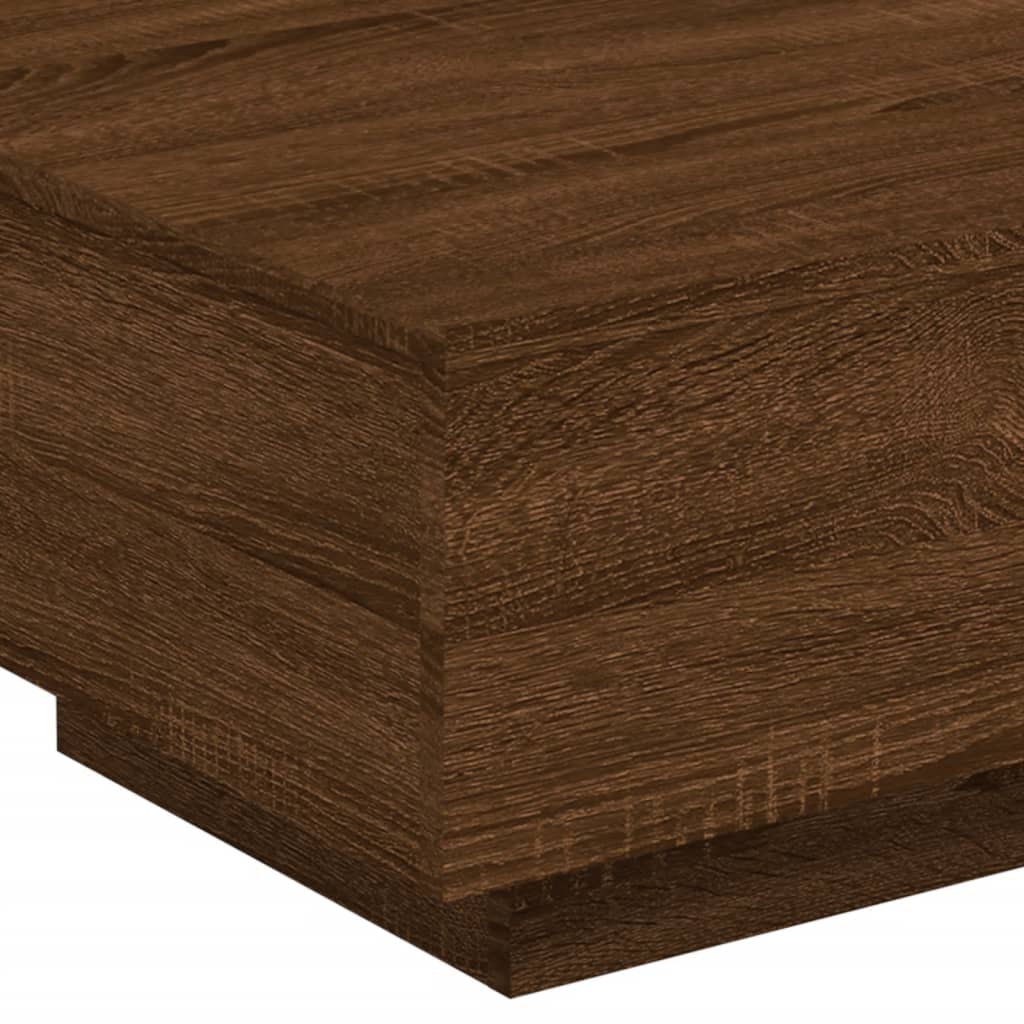 vidaXL Coffee Table Brown Oak 21.7"x21.7"x12.2" Engineered Wood