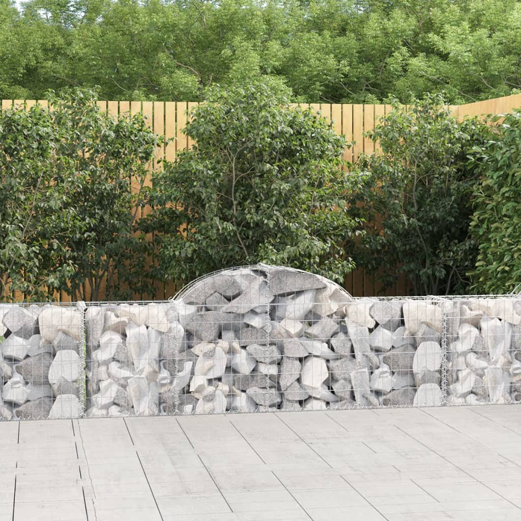 vidaXL Arched Gabion Baskets 5 pcs 78.7"x11.8"x23.6"/31.5" Galvanized Iron