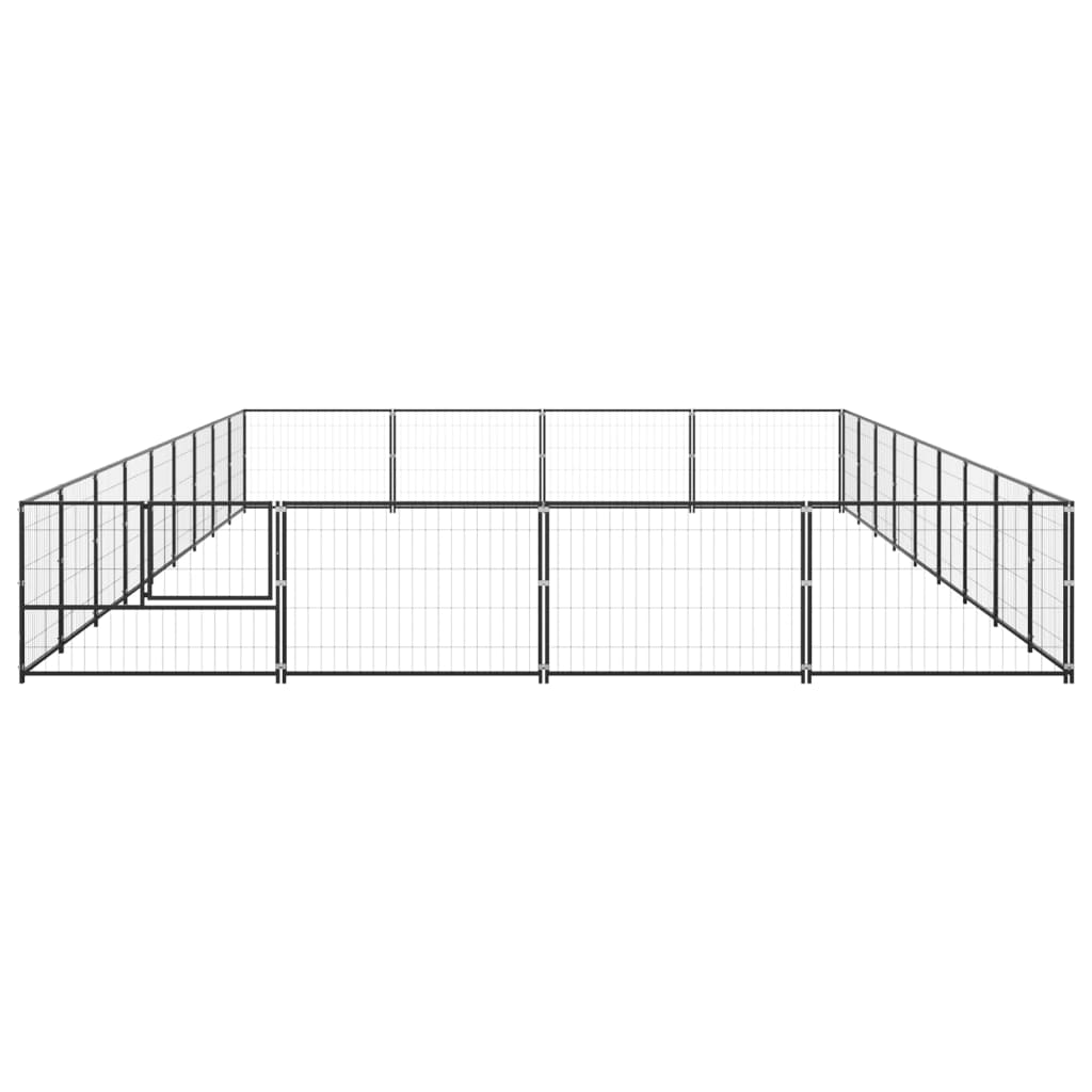 vidaXL Dog Kennel Black 387.5 ft² Steel