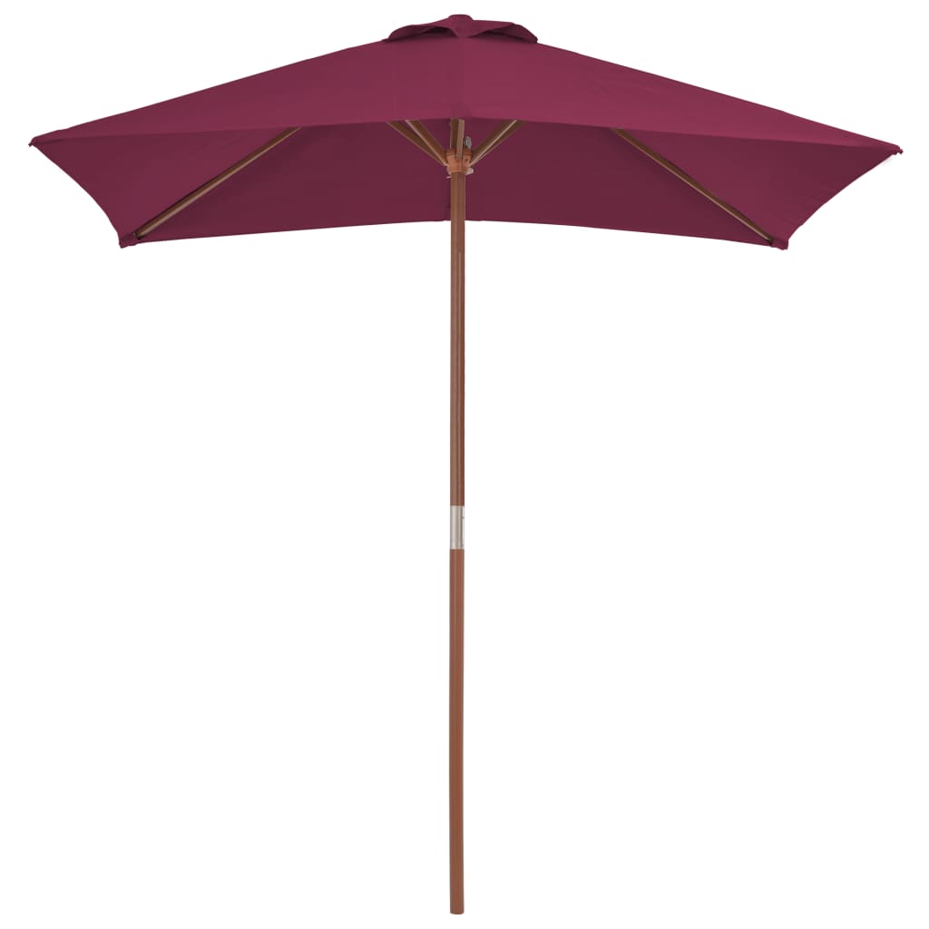 vidaXL Garden Parasol with Wooden Pole 59.1"x78.7" Bordeaux Red