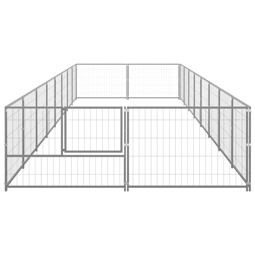 vidaXL Dog Kennel Silver 172.2 ft² Steel