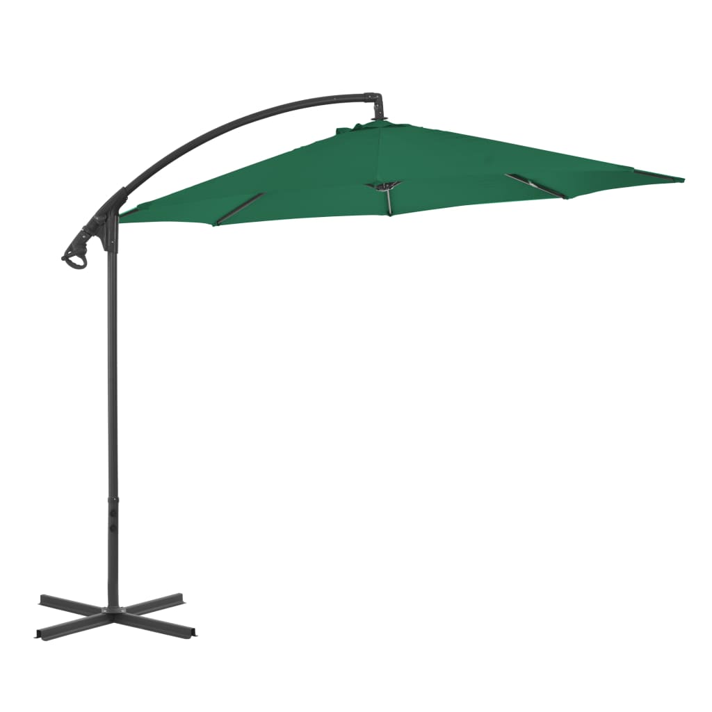 vidaXL Cantilever Garden Parasol with Steel Pole 118.1" Green