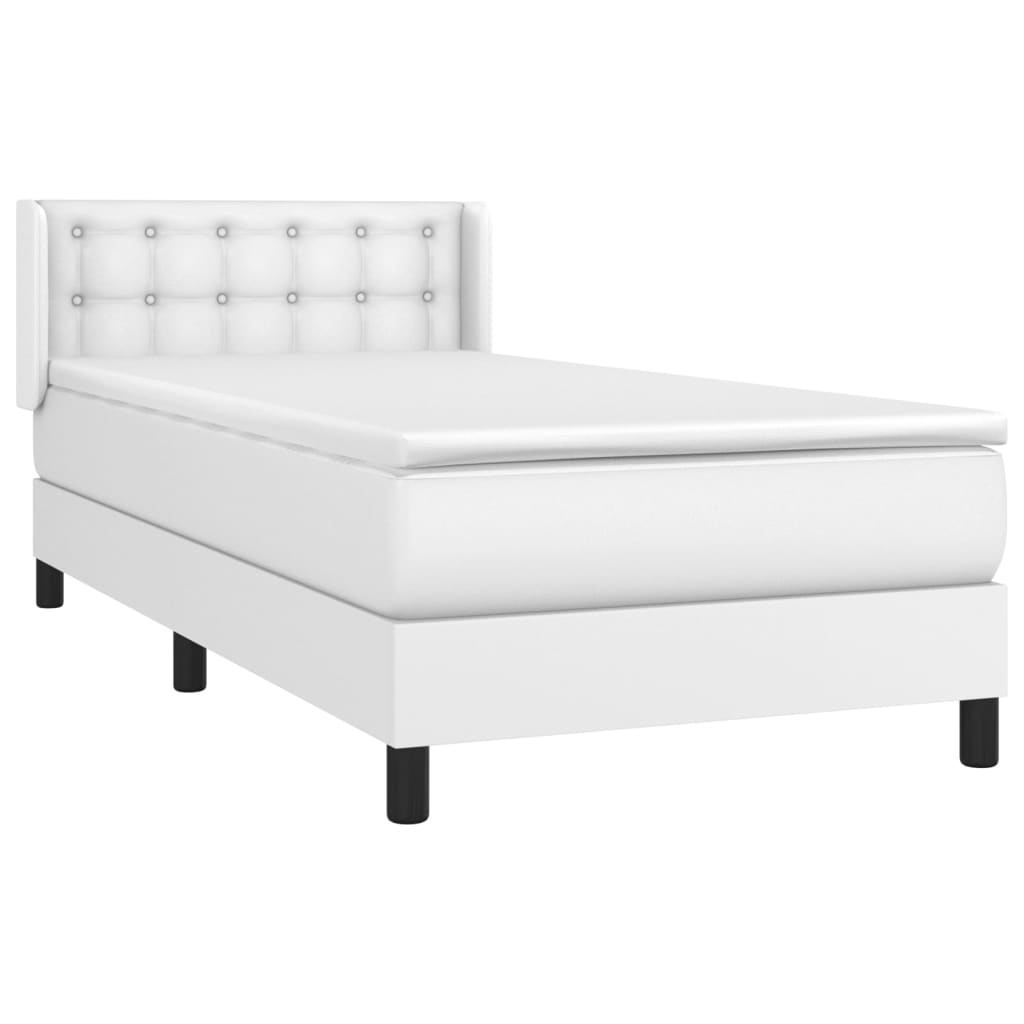stout Dan schedel vidaXL Box Spring Bed with Mattress White Twin XL Faux Leather | vidaXL.com