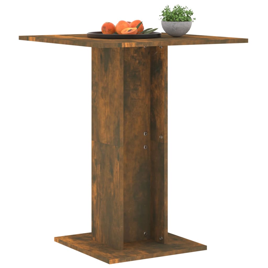 vidaXL Bistro Table Smoked Oak 23.6"x23.6"x29.5" Engineered Wood