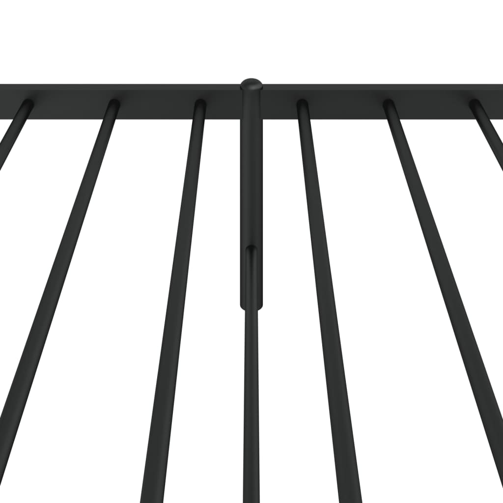 vidaXL Metal Bed Frame without Mattress with Headboard Black 39.4"x78.7"