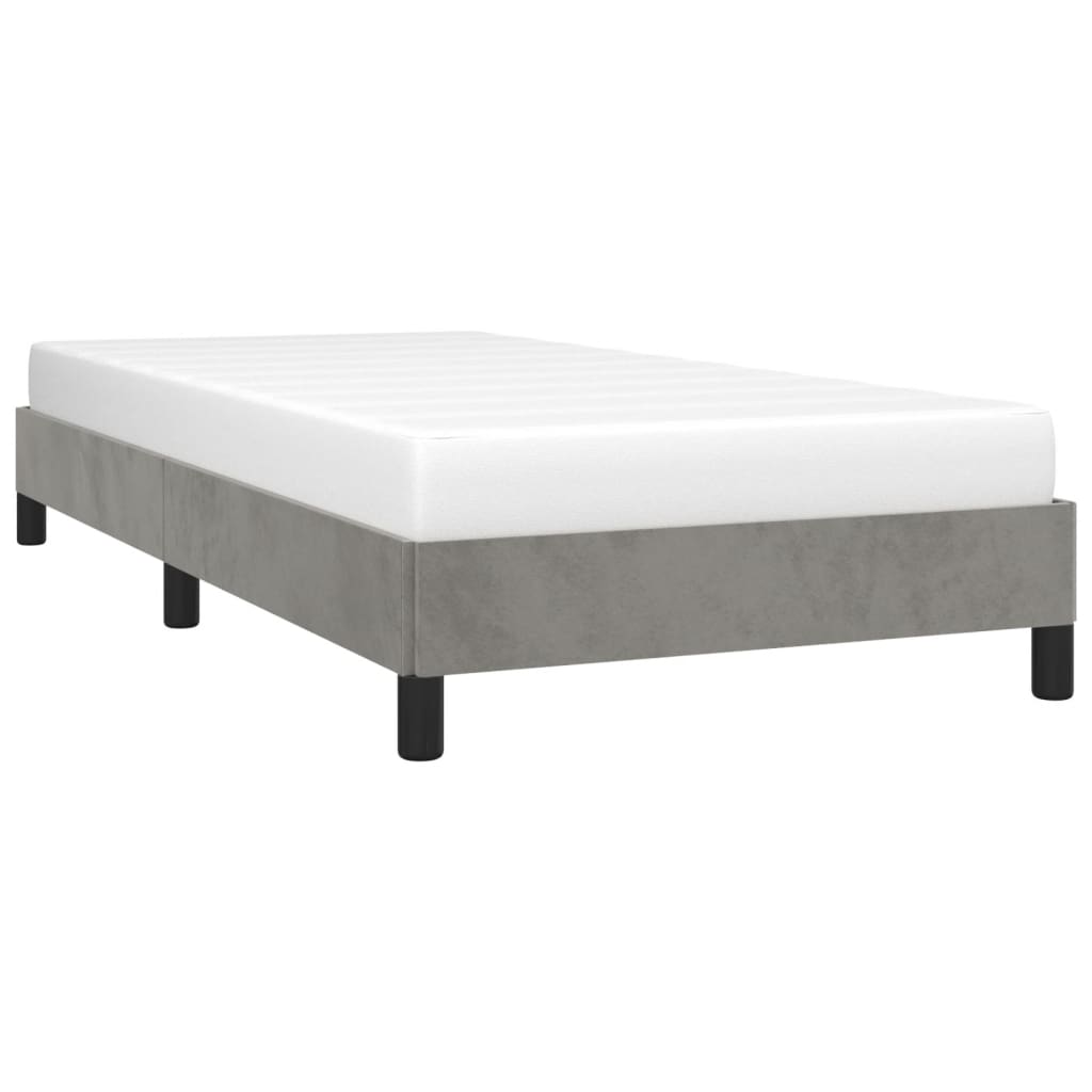 vidaXL Bed Frame without Mattress Light Gray 39.4"x74.8" Twin Velvet