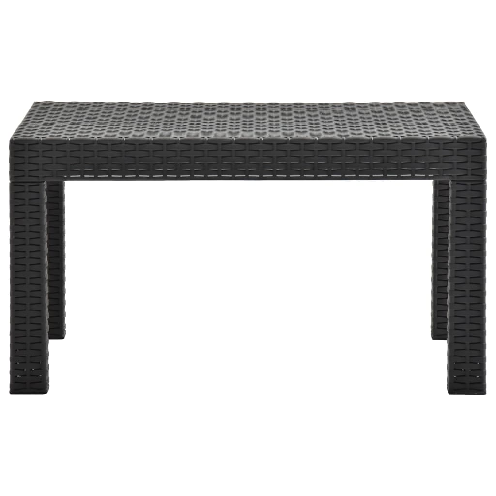 vidaXL Patio Table Anthracite 22.8"x22.8"x16.1" PP Rattan