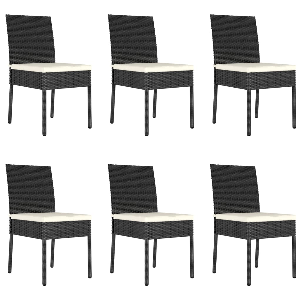 vidaXL 7 Piece Patio Dining Set Poly Rattan Black