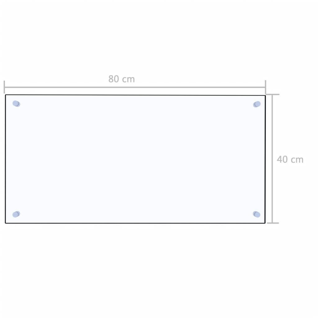 vidaXL Kitchen Backsplash Transparent 31.5"x15.7" Tempered Glass