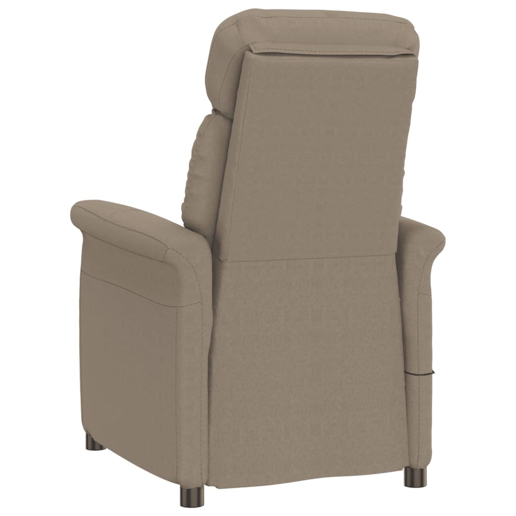 vidaXL Massage Recliner Taupe Faux Suede Leather