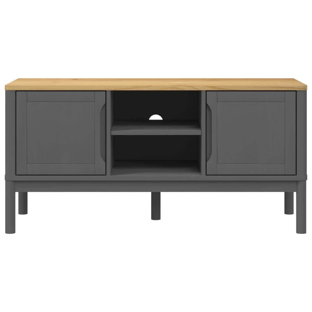 vidaXL TV Stand FLORO Gray 44.9"x16.9"x21.7" Solid Pine Wood