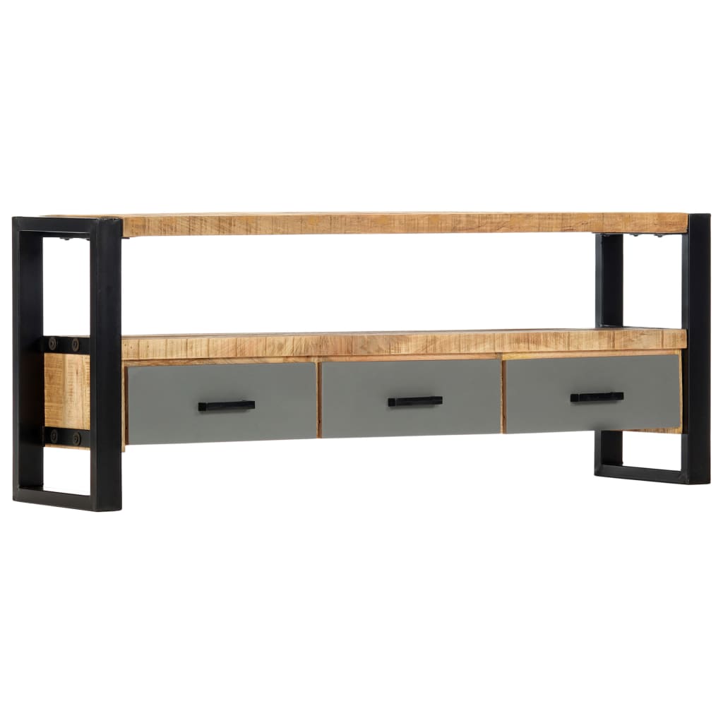 vidaXL TV Stand 51.2"x11.8"x19.7" Solid Wood Mango