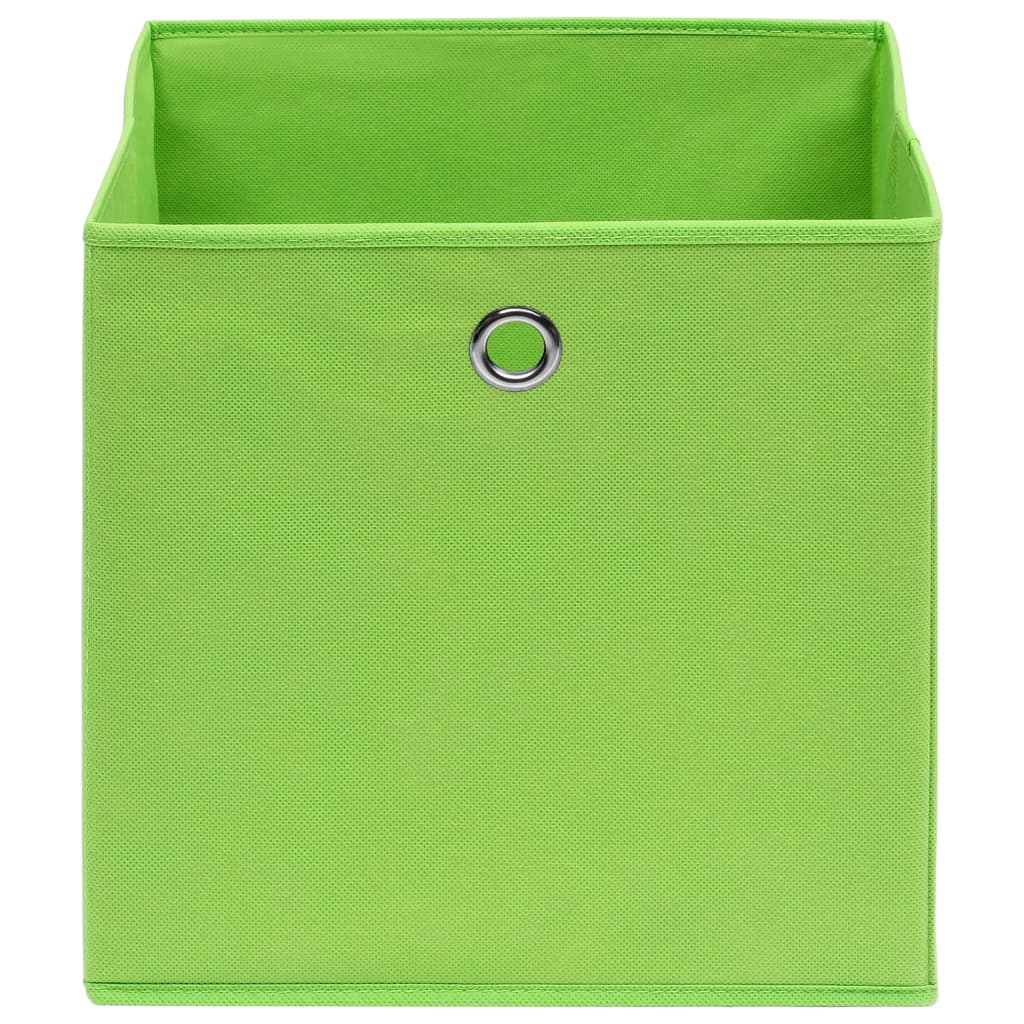 vidaXL Storage Boxes 4 pcs Green 12.6"x12.6"x12.6" Fabric