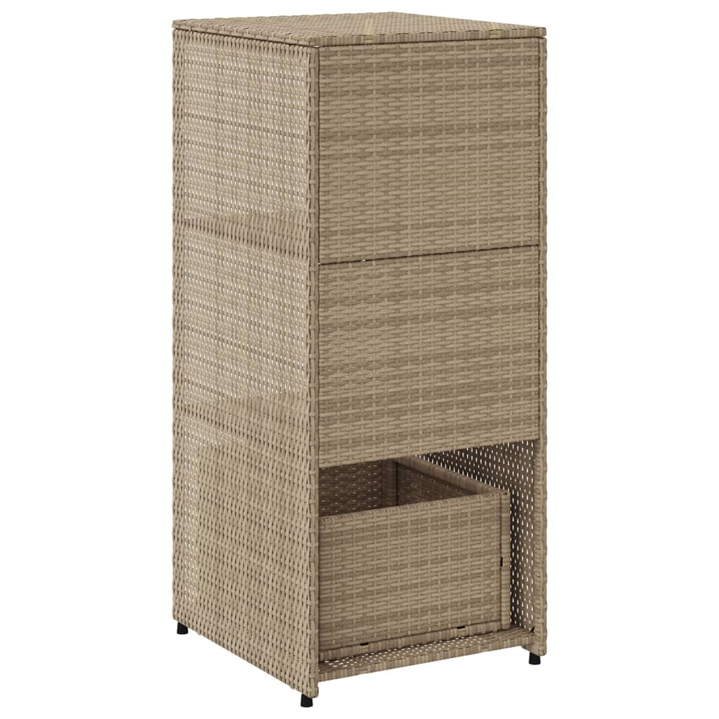 vidaXL Patio Storage Cabinet Beige 19.7"x21.7"x45.3" Poly Rattan