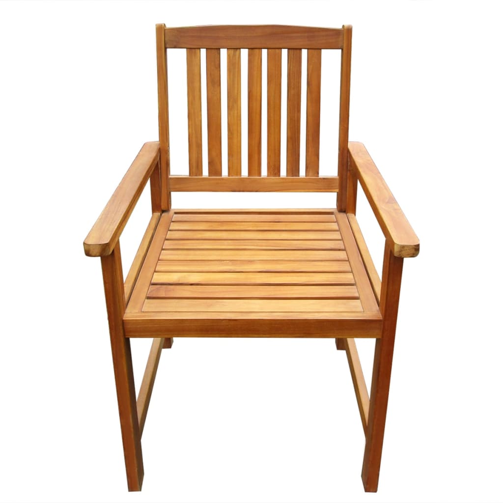 vidaXL Patio Chairs 2 pcs Solid Acacia Wood Brown