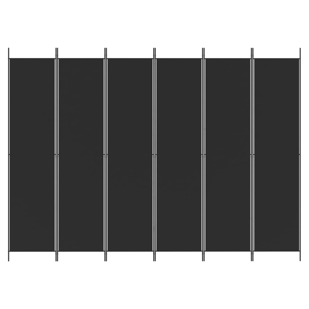 vidaXL 6-Panel Room Divider Black 118.1"x86.6" Fabric