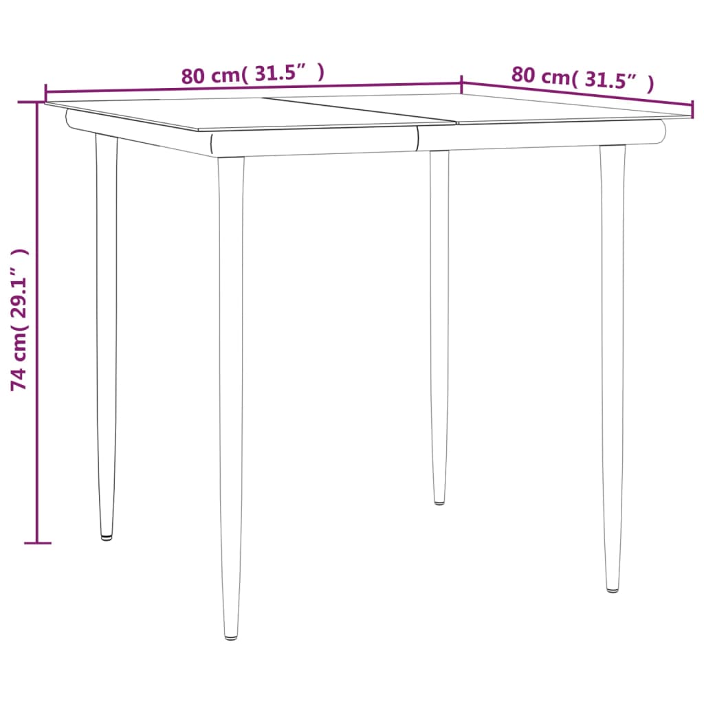 vidaXL 5 Piece Patio Dining Set Black Poly Rattan