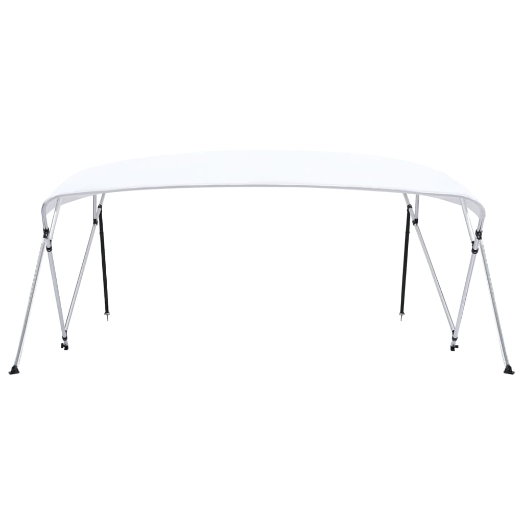 vidaXL 4 Bow Bimini Top White 95.7"x(90.6"-96.1")x53.9"