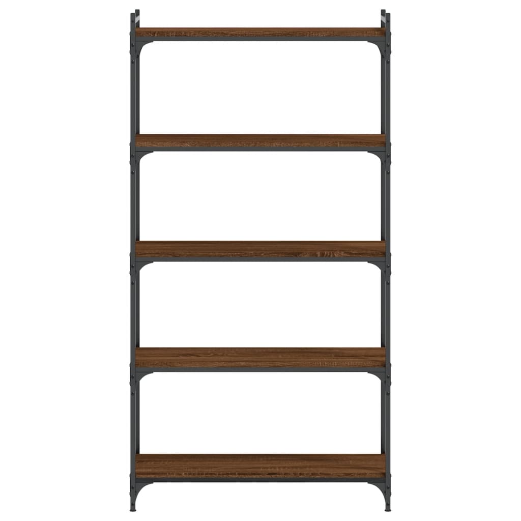 vidaXL Bookcase 5-Tier Brown Oak 31.5"x11.8"x60.6" Engineered Wood