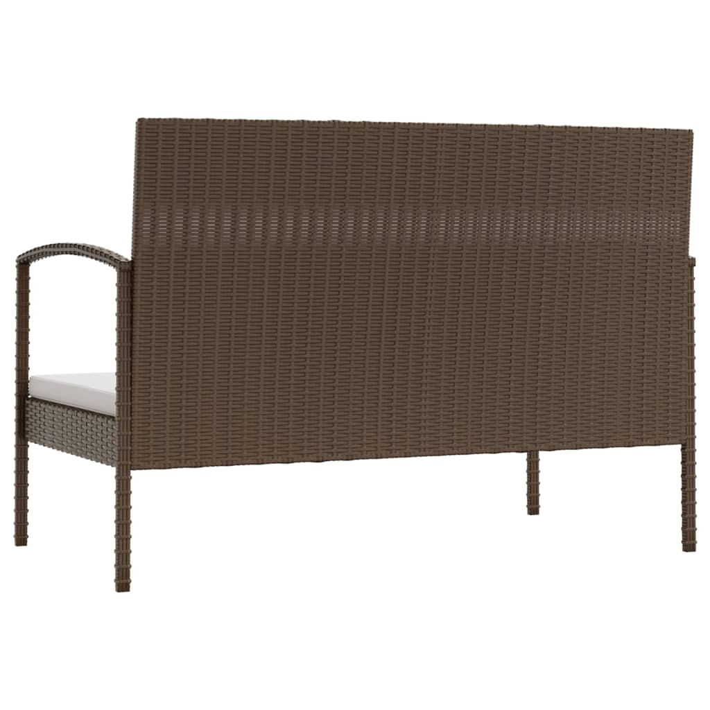 vidaXL 16 Piece Patio Lounge Set with Cushions Poly Rattan Brown