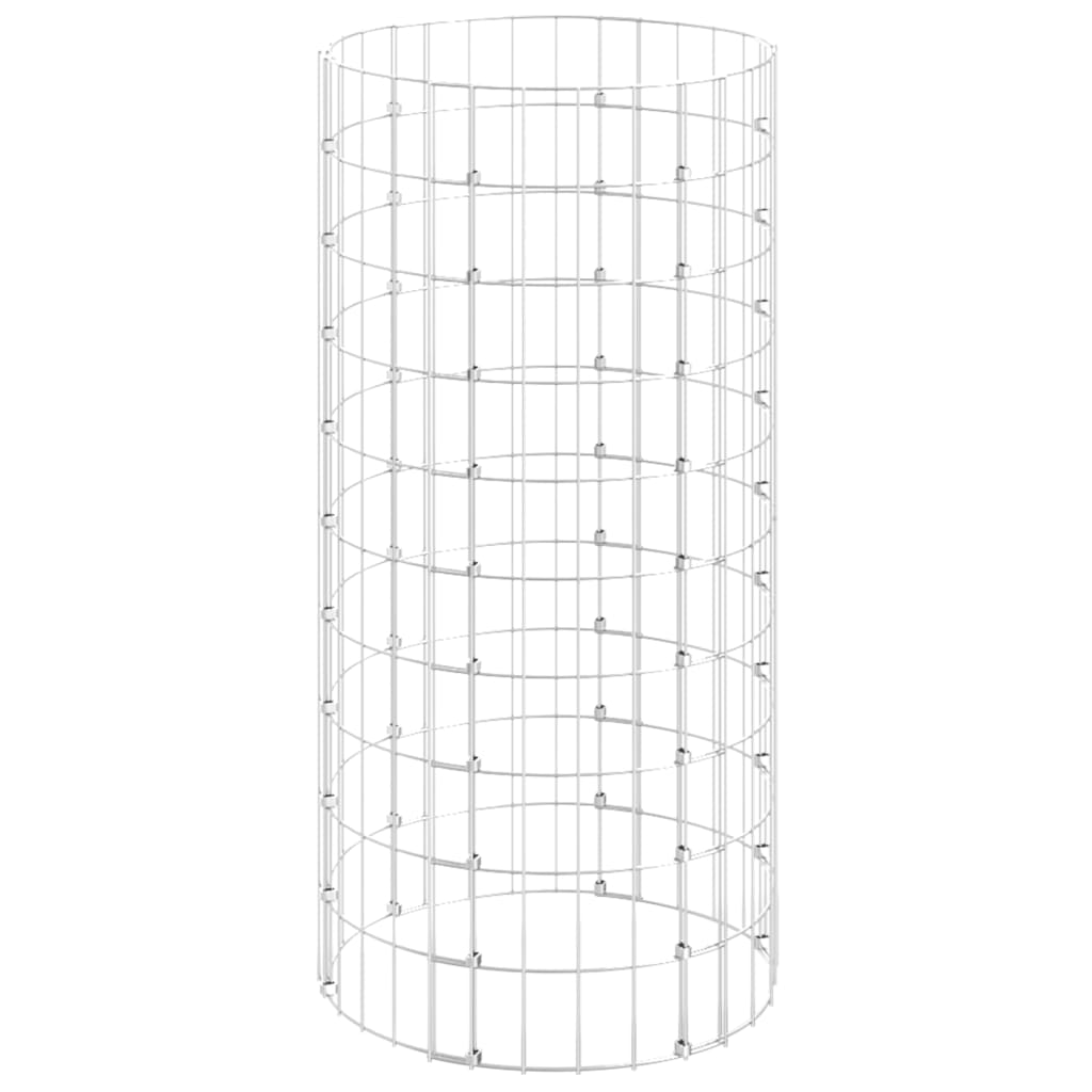 vidaXL Circular Gabion Pole Galvanized Steel Ø19.7"x39.4"