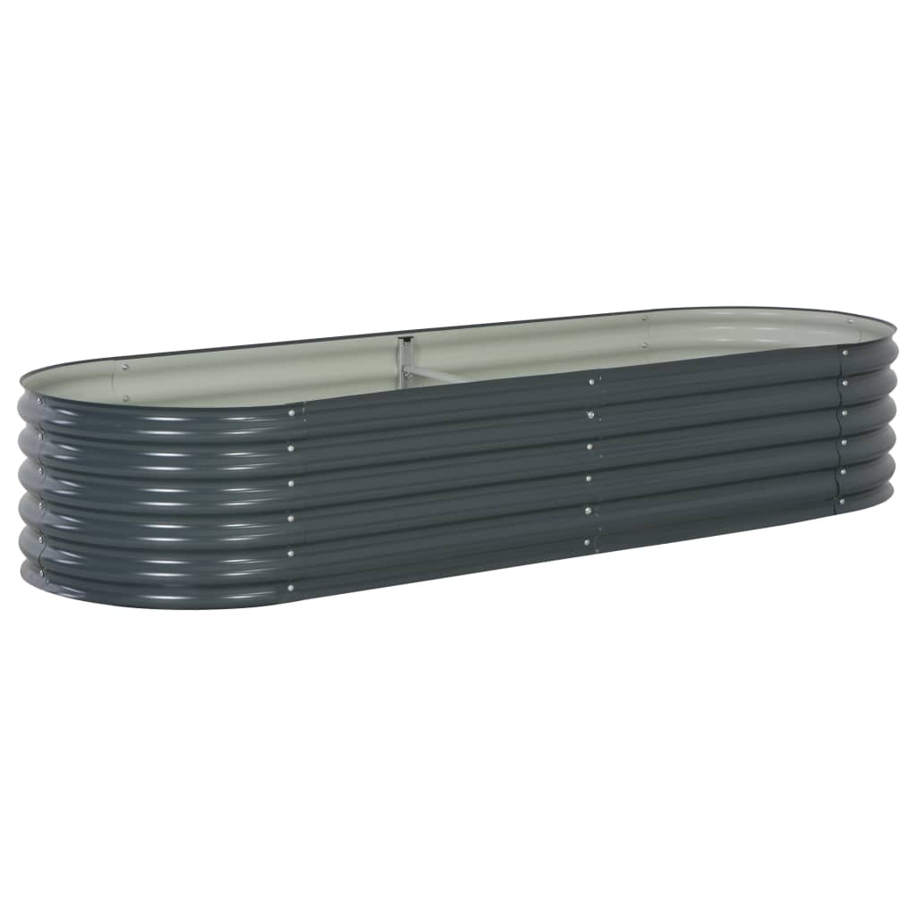 vidaXL Garden Raised Bed 94.5"x31.5"x17.3" Galvanized Steel Gray