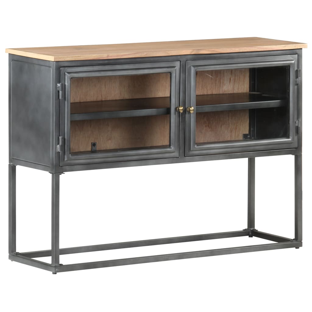 vidaXL Sideboard Gray 39.4"x11.8"x27.6" Solid Acacia Wood