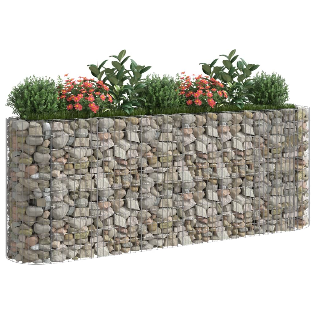 vidaXL Gabion Raised Bed Galvanized Iron 102.4"x19.7"x39.4"