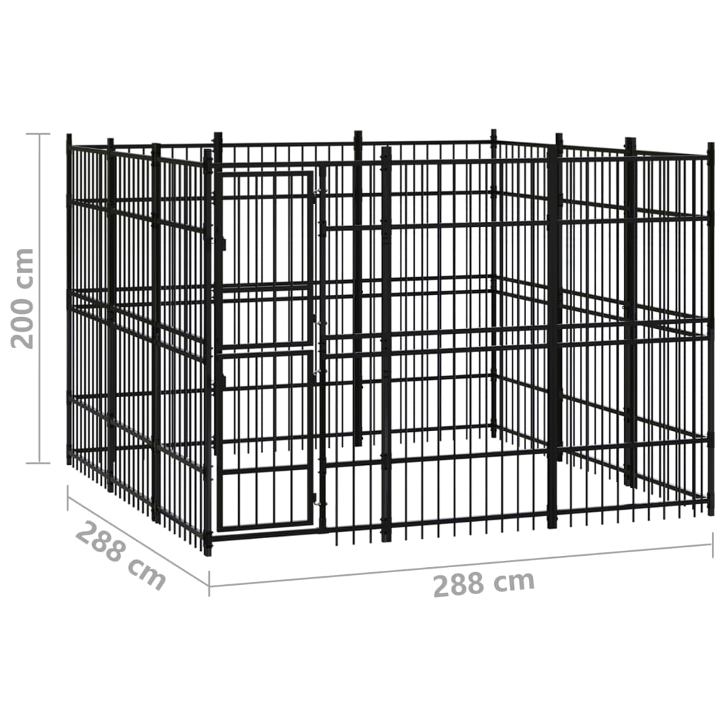 vidaXL Outdoor Dog Kennel Steel 89.2 ft²