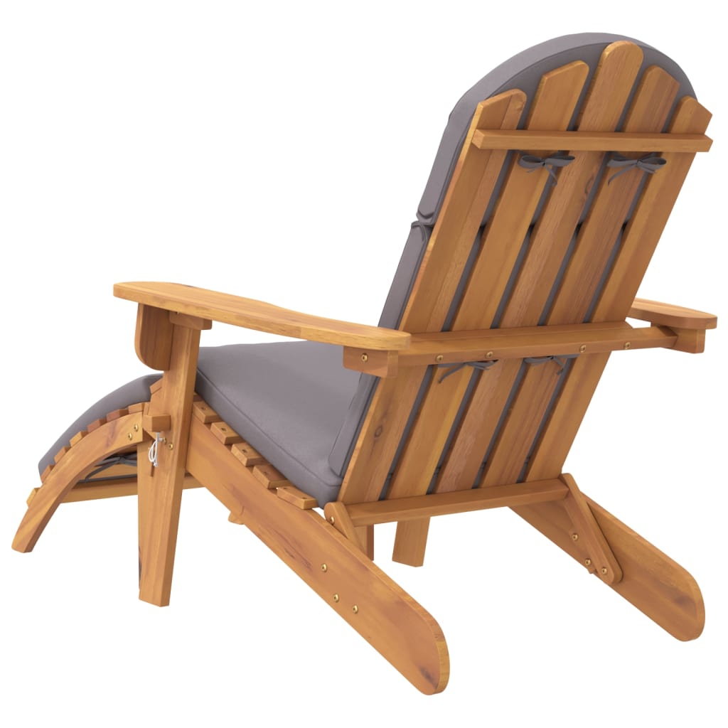 vidaXL Adirondack Patio Chair with Footrest Solid Wood Acacia