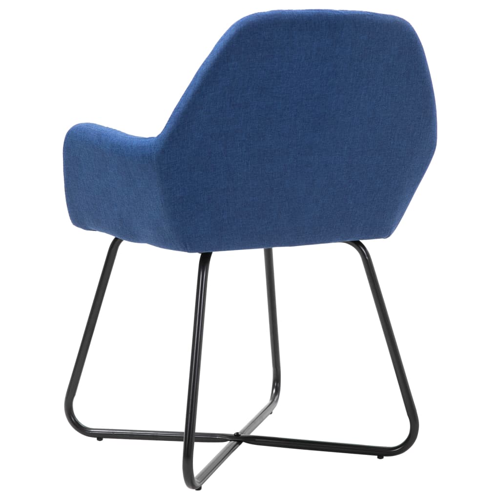 vidaXL Dining Chairs 2 pcs Blue Fabric