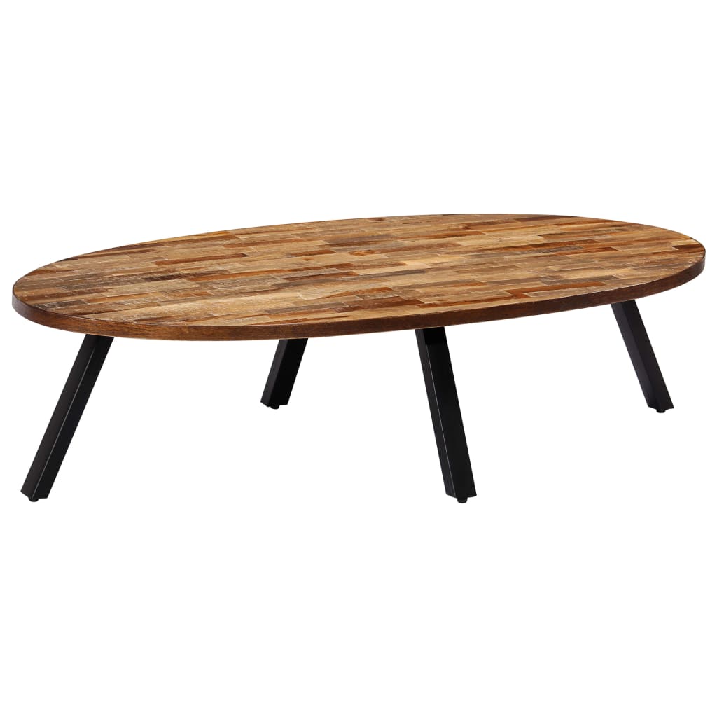 schoner Assortiment enz vidaXL Coffee Table Solid Reclaimed Teak Oval 47.2"x23.6"x11.8" | vidaXL.com