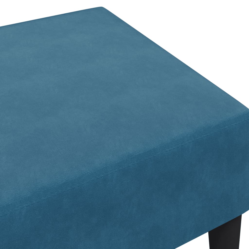 vidaXL Footstool Blue 30.3"x21.7"x12.2" Velvet