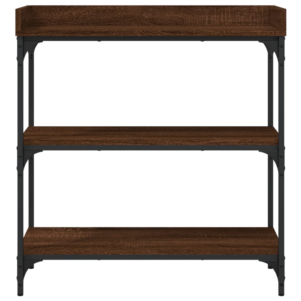 vidaXL Console Table with Shelves Brown Oak 29.5"x11.8"x31.5"