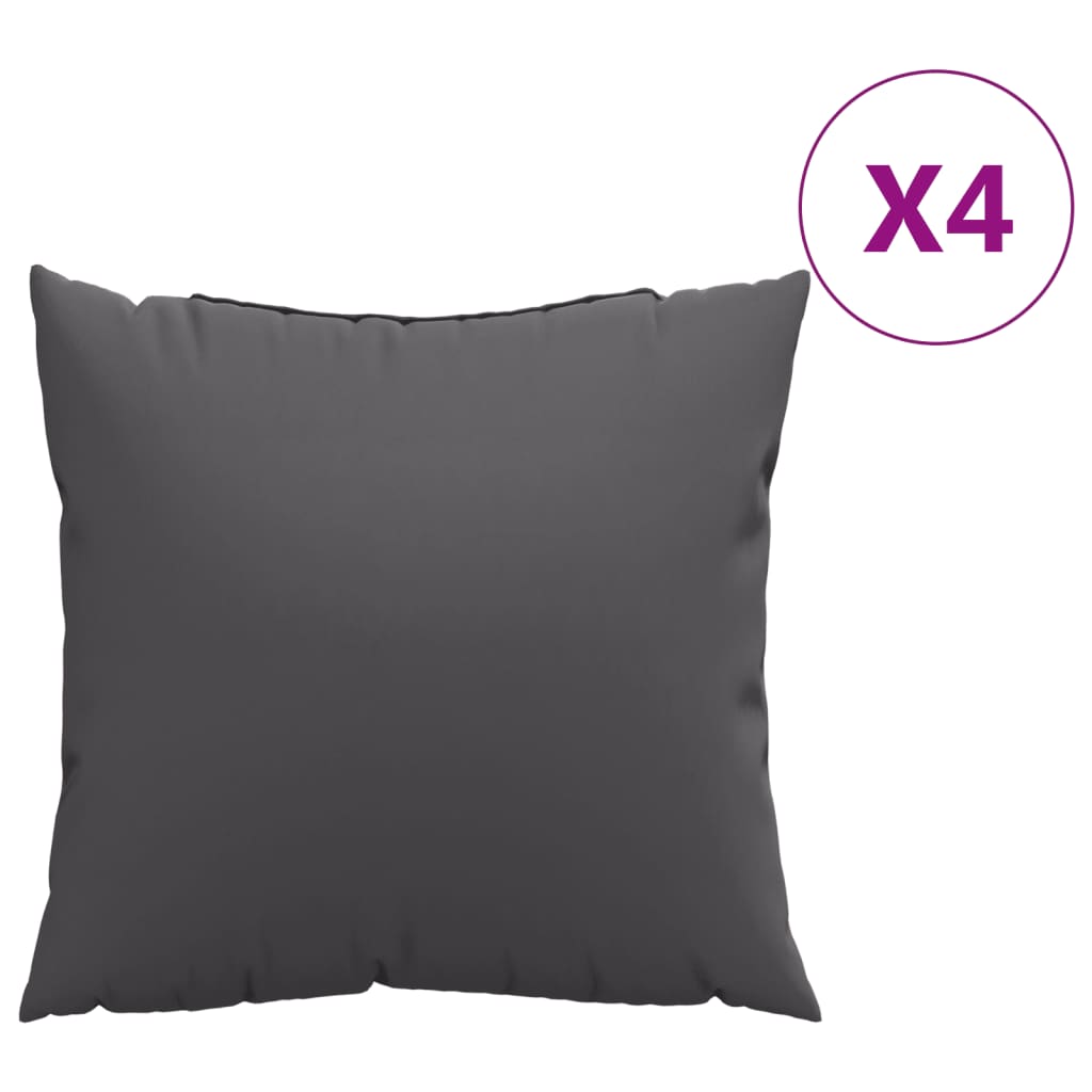 vidaXL Throw Pillows 4 pcs Anthracite 15.7"x15.7" Fabric