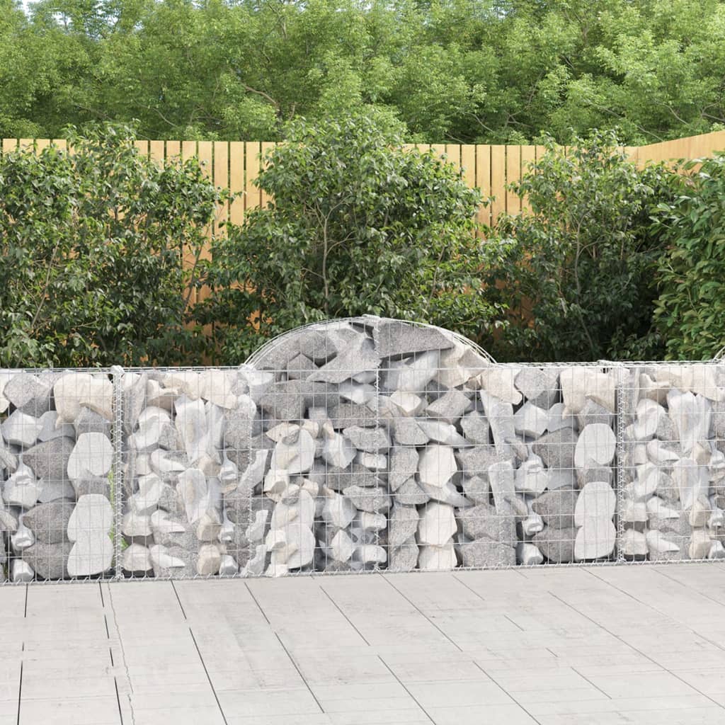 vidaXL Arched Gabion Baskets 50 pcs 78.7"x11.8"x31.5"/39.4" Galvanized Iron