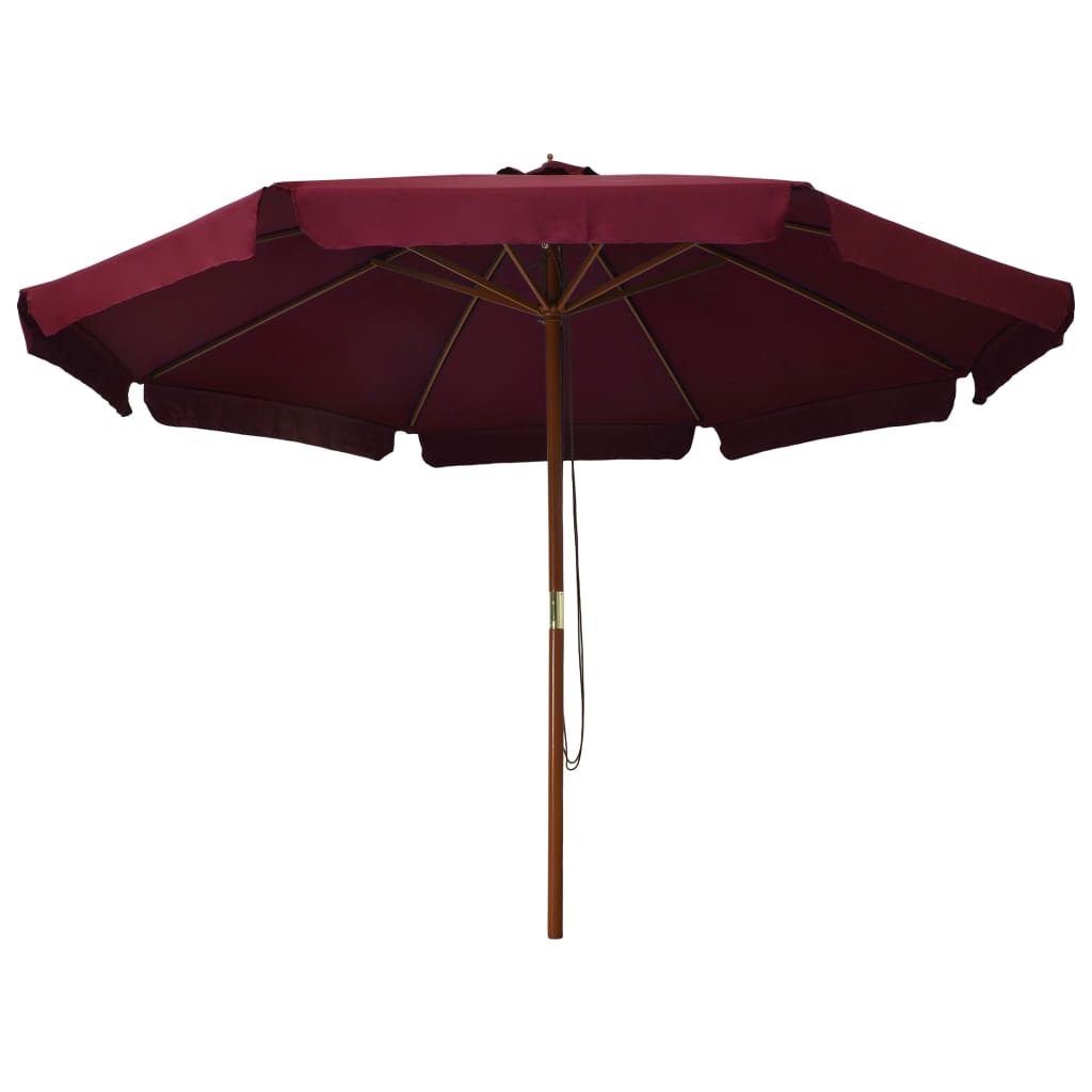 vidaXL Garden Parasol with Wooden Pole 129.9" Burgundy