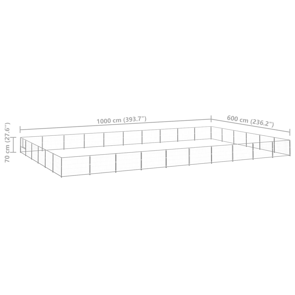 vidaXL Dog Kennel Silver 645.8 ft² Steel