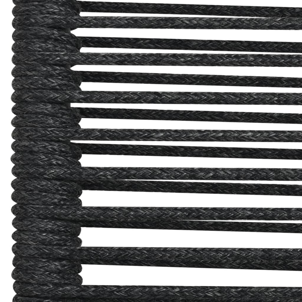 vidaXL 5 Piece Patio Dining Set Black Cotton Rope and Steel