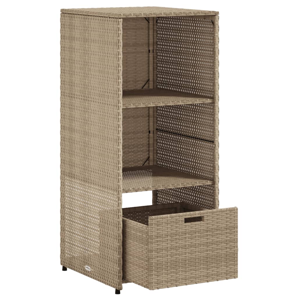 vidaXL Patio Storage Cabinet Beige 19.7"x21.7"x45.3" Poly Rattan