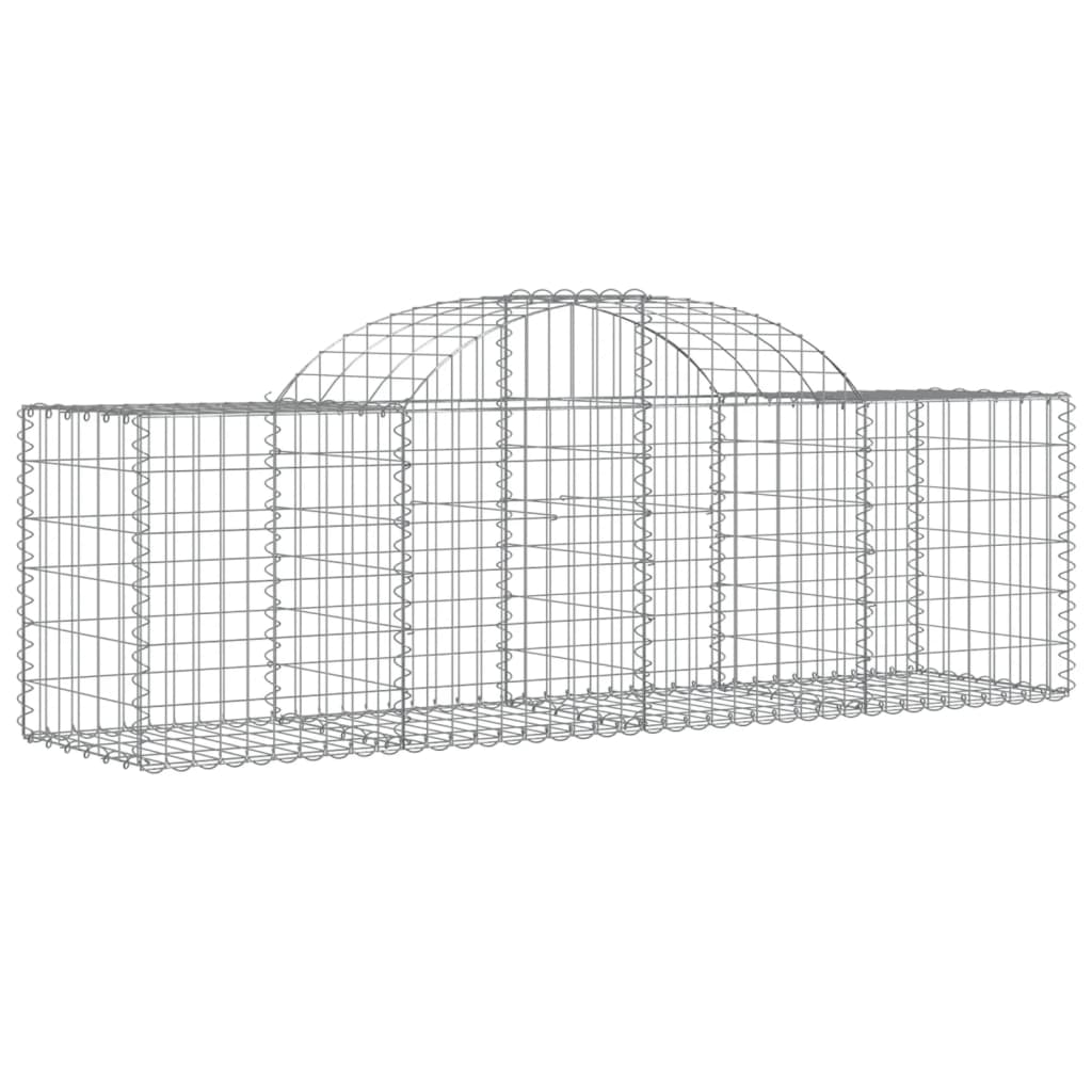 vidaXL Arched Gabion Baskets 3 pcs 78.7"x19.7"x23.6"/31.5" Galvanized Iron