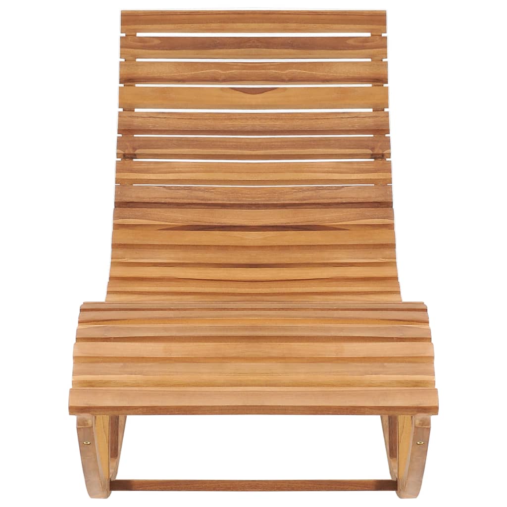 vidaXL Rocking Sun Lounger with Cushion Solid Teak Wood