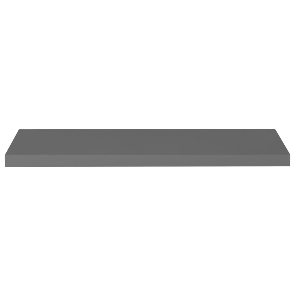 vidaXL Floating Wall Shelf High Gloss Gray 35.4"x9.3"x1.5" MDF