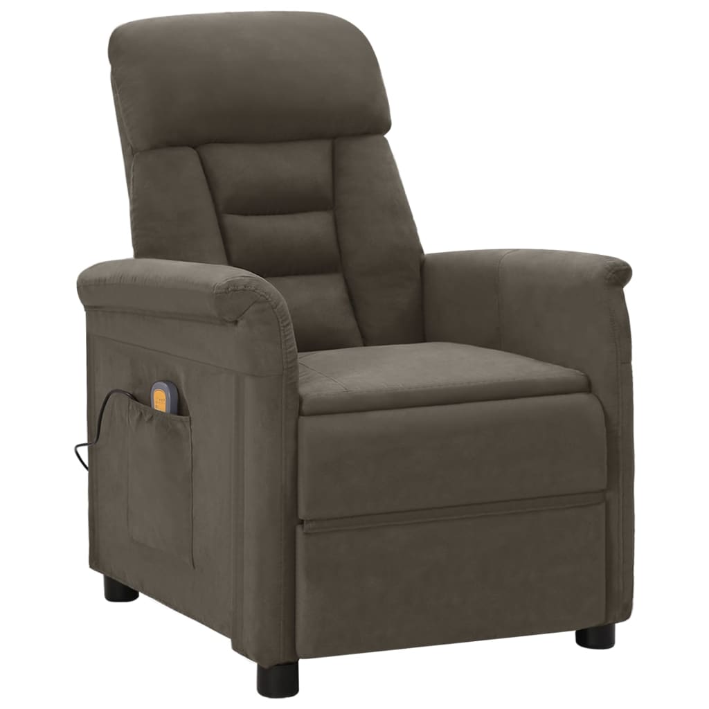 vidaXL Electric Massage Recliner Dark Gray Faux Leather